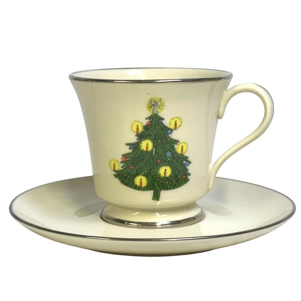 Royal Devon Triomphe Retired 'Christmas' Platinum Trim Cup and Saucer Set-Rare